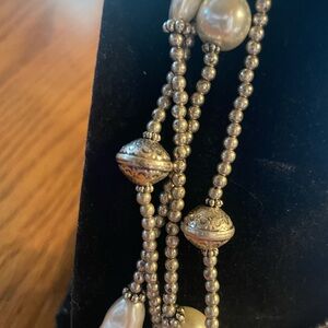 Elegant Silver Beaded Necklace